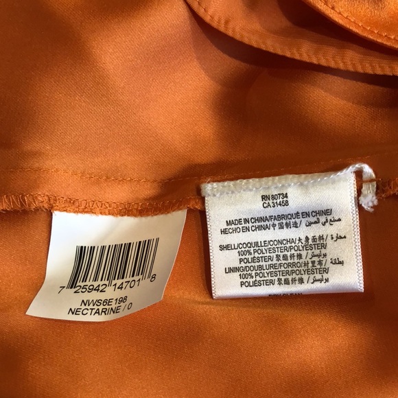 BCBGMaxazria 🍑 Sweetheart Neck Nectarine 🍑 Orange Bow Strapless Dress size 0 - Picture 10 of 10